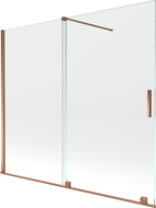 Mexen Velar mampara de ducha de 2 alas correderas 180 x 150 cm, transparente, oro rosa - 896-180-000-01-60