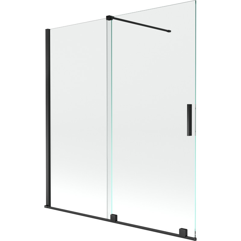 Mexen Velar mampara de bañera de 2 hojas deslizables de 150 x 150 cm, transparente, negro - 896-150-000-01-70