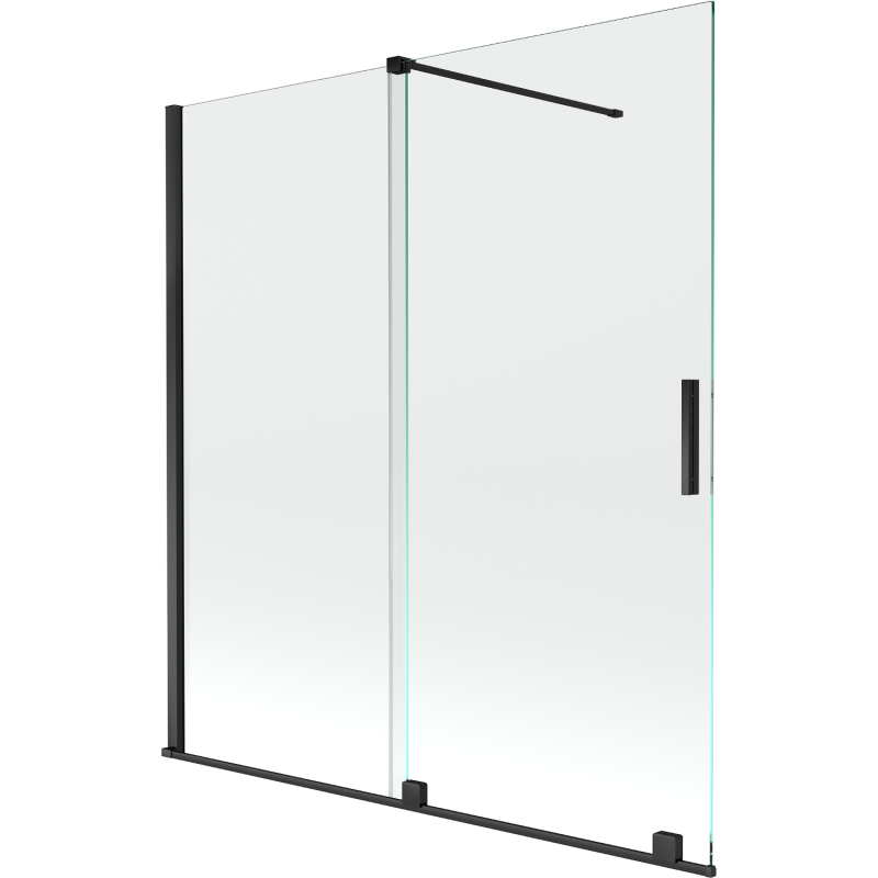 Mexen Velar pare-douche de bain à 2 battants coulissants 150 x 150 cm, transparent, noir - 896-150-000-01-70