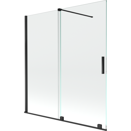 Mexen Velar pare-douche de bain à 2 battants coulissants 150 x 150 cm, transparent, noir - 896-150-000-01-70