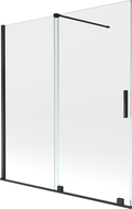 Mexen Velar Duschwand, 2-flügelig, verschiebbar, 150 x 150 cm, transparent, schwarz - 896-150-000-01-70
