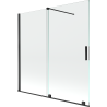 Mexen Velar tweepanelig uitschuifbaar badscherm 160 x 150 cm, transparant, zwart - 896-160-000-01-70