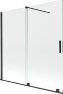 Mexen Velar 2-delad skjutbar duschvägg 160 x 150 cm, transparent, svart - 896-160-000-01-70
