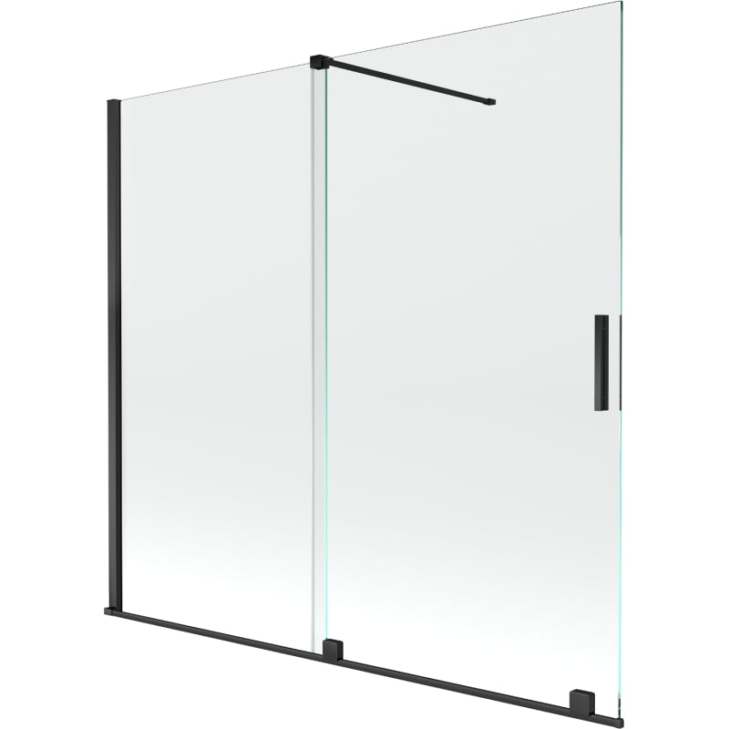 Mexen Velar 2-flügelige Badewannenfaltwand, verschiebbar 170 x 150 cm, transparent, schwarz - 896-170-000-01-70