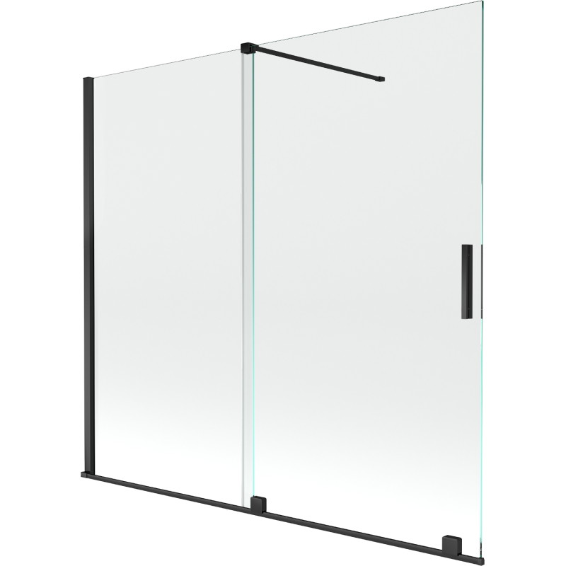 Mexen Velar 2-panel sliding bathtub screen, 170 x 150 cm, transparent, black - 896-170-000-01-70