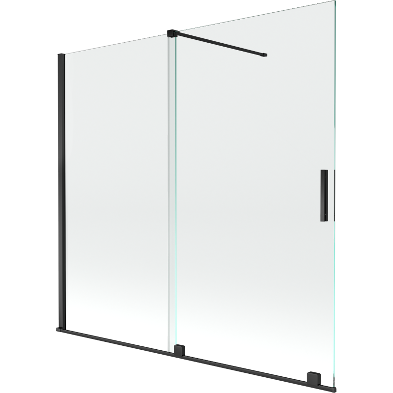 Mexen Velar painel de banho 2 portas deslizantes 170 x 150 cm, transparente, preto - 896-170-000-01-70