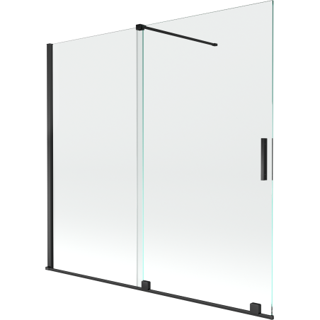 Mexen Velar painel de banho 2 portas deslizantes 170 x 150 cm, transparente, preto - 896-170-000-01-70