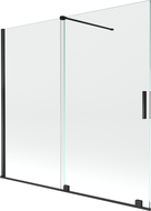 Mexen Velar 2-flügelige verschiebbare Badewannenwand 170 x 150 cm, transparent, schwarz - 896-170-000-01-70
