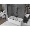 Mexen Velar 2-flügelige verschiebbare Badewannenwand 170 x 150 cm, transparent, schwarz - 896-170-000-01-70