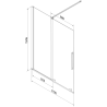 Mexen Velar 2-panel sliding bathtub screen, 170 x 150 cm, transparent, black - 896-170-000-01-70