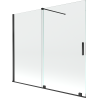 Mexen Velar badscherm voor badkuip 2-delig schuifbaar 180 x 150 cm, transparant, zwart - 896-180-000-01-70