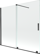 Mexen Velar Badewannenwand, 2-flügelig, verschiebbar, 180 x 150 cm, transparent, schwarz - 896-180-000-01-70
