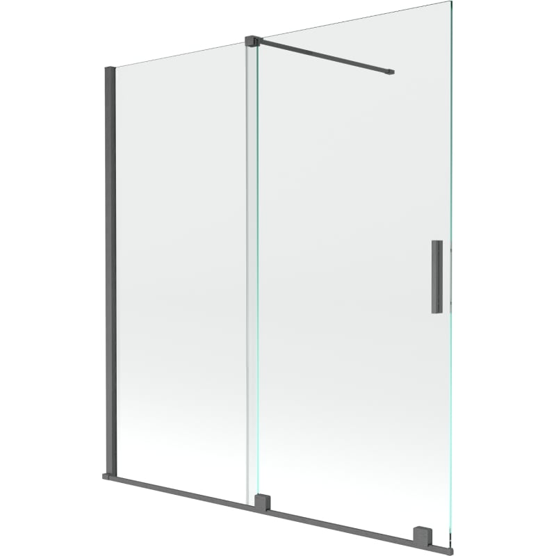 Mexen Velar 2-wing sliding bathtub screen 150 x 150 cm, transparent, gun gray brushed - 896-150-000-01-66