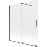 Mexen Velar duschvägg för badkar 2-delad skjutbar 150 x 150 cm, transparent, borstad gun grå - 896-150-000-01-66