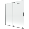 Mexen Velar Duschabtrennung 2-flügelig verschiebbar 160 x 150 cm, transparent, gebürstetes Gun Grau - 896-160-000-01-66