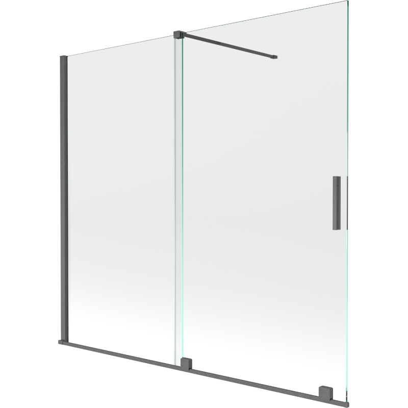 Mexen Velar parawan nawannowy 2-skrzydłowy rozsuwany 170 x 160 cm, transparent, gun gray szczotkowany - 896-170-000-01-66