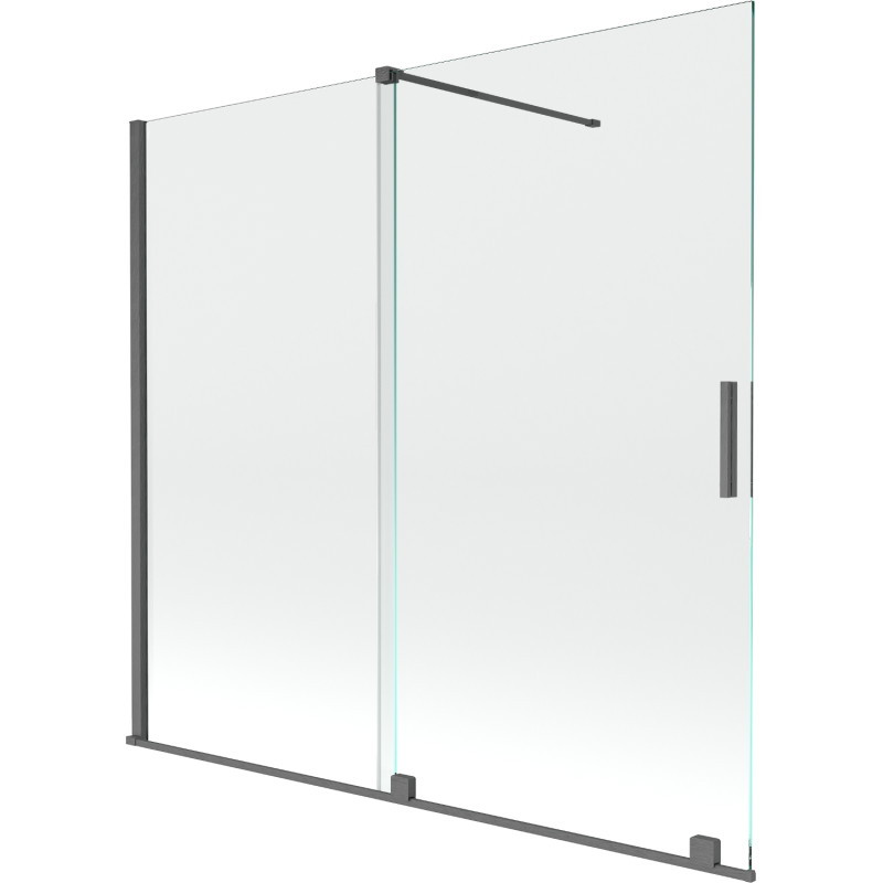 Mexen Velar tweevleugelig verschuifbaar badscherm 170 x 160 cm, transparant, geschuurd kanon grijs - 896-170-000-01-66