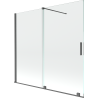 Mexen Velar mampara de bañera de 2 puertas correderas 170 x 160 cm, transparente, gris arma cepillado - 896-170-000-01-66