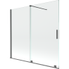 Mexen Velar tweedelige schuifbare badwand 170 x 160 cm, transparant, geborsteld kanongrijs - 896-170-000-01-66