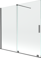 Mexen Velar duschvägg 2-delad skjutbar 170 x 160 cm, transparent, borstade gun gray - 896-170-000-01-66