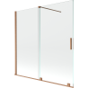 Mexen Velar 2-flügelige, verschiebbare Badewannenabtrennung 160 x 150 cm, transparent, gebürstetes Kupfer - 896-160-000-01-65