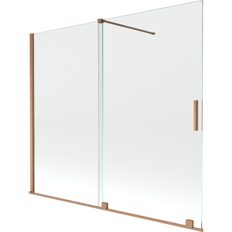 Mexen Velar mampara de bañera corredera de 2 hojas 180 x 150 cm, transparente, cobre cepillado - 896-180-000-01-65