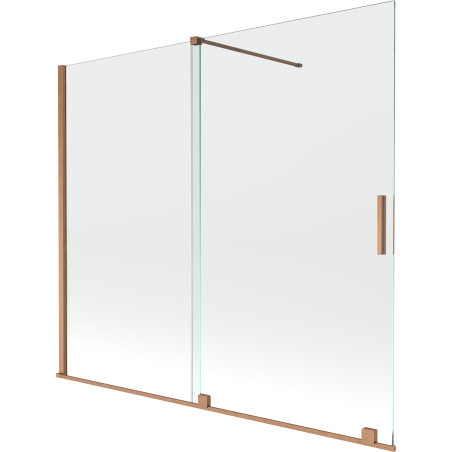Mexen Velar zweiteilige Schiebeduschwand 180 x 150 cm, transparent, gebürstetes Kupfer - 896-180-000-01-65