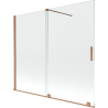 Mexen Velar Badewannenwand 2-flügelig verschiebbar 180 x 150 cm, transparent, gebürstetes Kupfer - 896-180-000-01-65