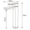 Mexen Cetus grifo alto para lavabo, cromo - 744310-00