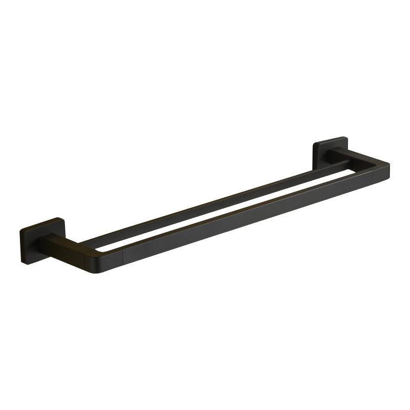 Mexen Asis doppelter Handtuchhalter, schwarz - 7017625-70