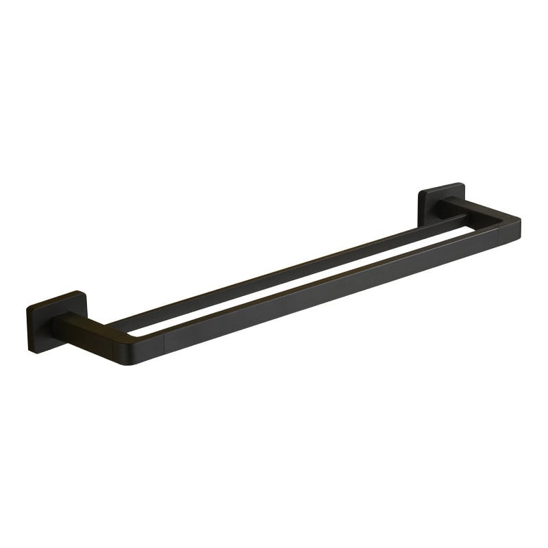 Mexen Asis dubbele handdoekhouder, zwart - 7017625-70