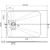 Mexen Hugo ορθογώνιος δίσκος ντους SMC 160 x 80 cm, γκρι - 42618016