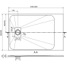 Mexen Hugo rechteckige Duschwanne SMC 150 x 90 cm, grau - 42619015