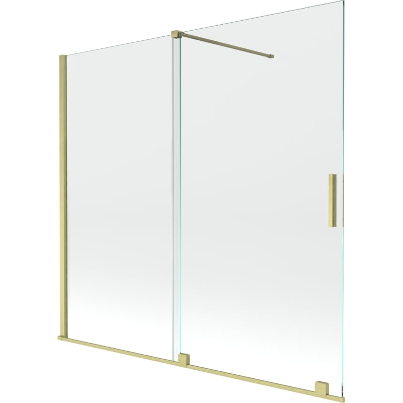 Mexen Velar razvlačni dvokrilni paravan za kadu 170 x 150 cm, prozirni, zlatni brušeni - 896-170-000-01-55
