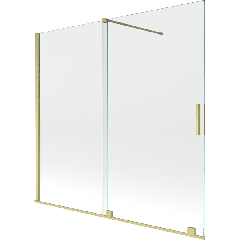 Mexen Velar tweevleugelig verschuifbaar badwand 170 x 150 cm, transparant, goud geborsteld - 896-170-000-01-55
