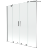 Mexen Velar Duo Badewannenfaltwand, 2-flügelig, 140 x 150 cm, transparent, chrom - 896-140-000-02-01