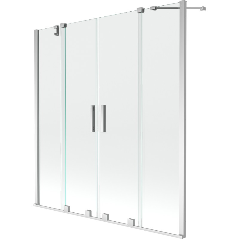 Mexen Velar Duo 2-Panel Sliding Bathtub Screen 150 x 150 cm, Transparent, Chrome - 896-150-000-02-01