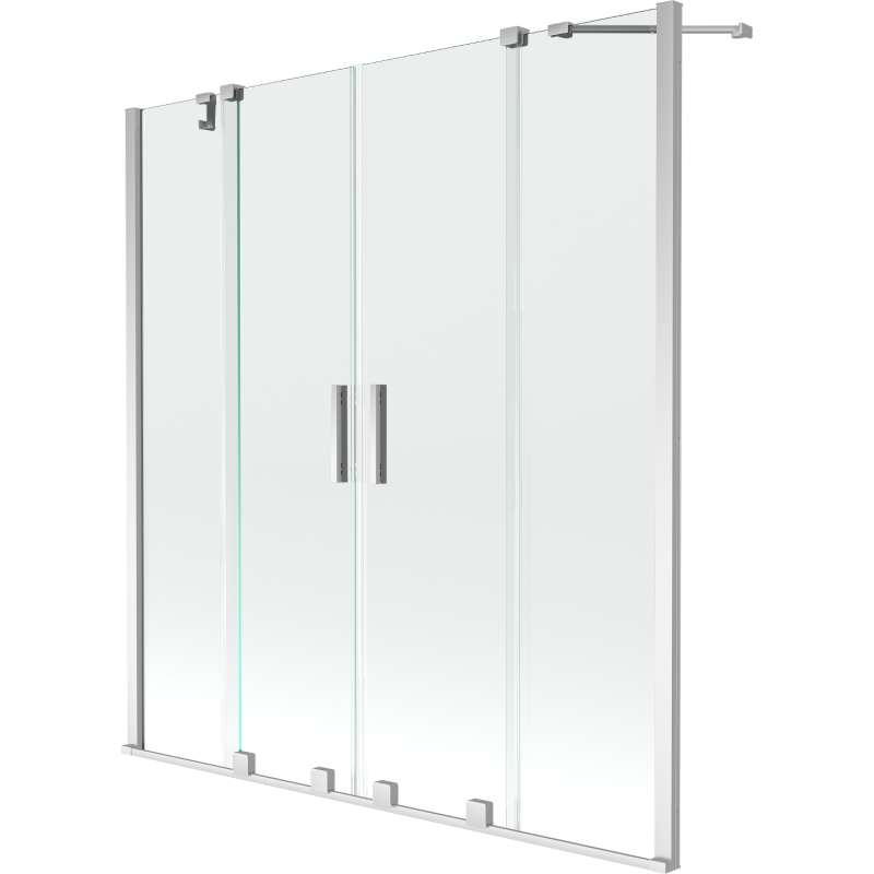 Mexen Velar Duo 2-teilige Badewannenfaltwand 160 x 150 cm, transparent, Chrom - 896-160-000-02-01