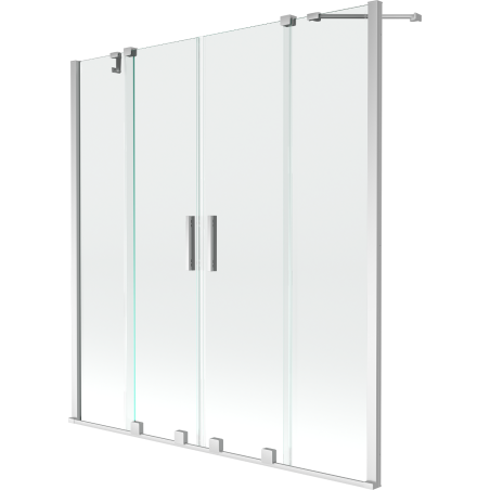 Mexen Velar Duo 2-teilige Badewannenfaltwand 160 x 150 cm, transparent, Chrom - 896-160-000-02-01
