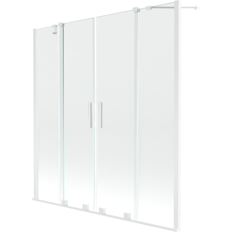 Mexen Velar Duo Bathtub Screen 2-Panel Sliding 150 x 150 cm, Transparent, White - 896-150-000-02-20