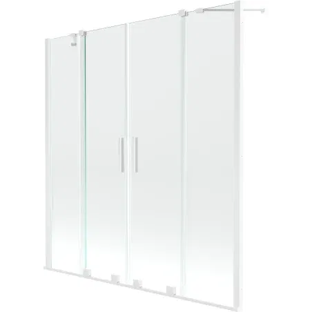Mexen Velar Duo 2-panel sliding bath screen 160 x 150 cm, transparent, white - 896-160-000-02-20