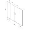 Mexen Velar Duo 2-panel sliding bath screen 160 x 150 cm, transparent, white - 896-160-000-02-20