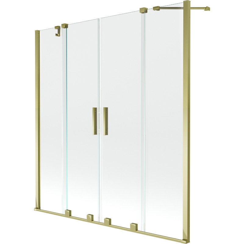 Mexen Velar Duo bathtub screen 2-panel sliding 150 x 150 cm, transparent, gold - 896-150-000-02-50