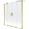 Mexen Velar Duo Badewannenabtrennung 2-flügelig, verschiebbar 150 x 150 cm, transparent, gold - 896-150-000-02-50