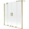 Mexen Velar Duo badwand 2-delig schuifbaar 160 x 150 cm, transparant, goud - 896-160-000-02-50