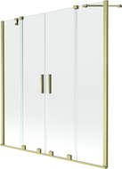Mexen Velar Duo parawan nawannowy 2-skrzydłowy rozsuwany 140 x 150 cm, transparent, złoty szczotkowany - 896-140-000-02-55