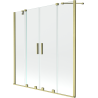 Mexen Velar Duo Badewannenfaltwand 2-flügelig verschiebbar 150 x 150 cm, transparent, gold gebürstet - 896-150-000-02-55