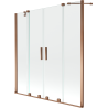 Mexen Velar Duo parawan nawannowy 2-skrzydłowy rozsuwany 140 x 150 cm, transparent, różowe złoto - 896-140-000-02-60