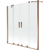 Mexen Velar Duo parawan nawannowy 2-skrzydłowy rozsuwany 160 x 150 cm, transparent, różowe złoto - 896-160-000-02-60