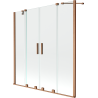 Mexen Velar Duo Duschwand 2-flügelig, verschiebbar 140 x 150 cm, transparent, gebürstetes Kupfer - 896-140-000-02-65